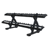 Suporte para halteres de camada dupla FF49 | Armazenamento comercial de halteres | Organização de equipamentos de ginástica