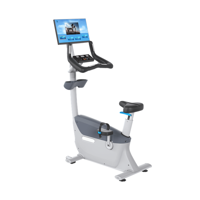 Bicicleta vertical MND-X530C com projeção de tela | Tela interativa de 21,5' | MND FITNESS