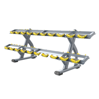 Suporte para halteres de 2 camadas MND FH49 | Armazenamento comercial de halteres para academia