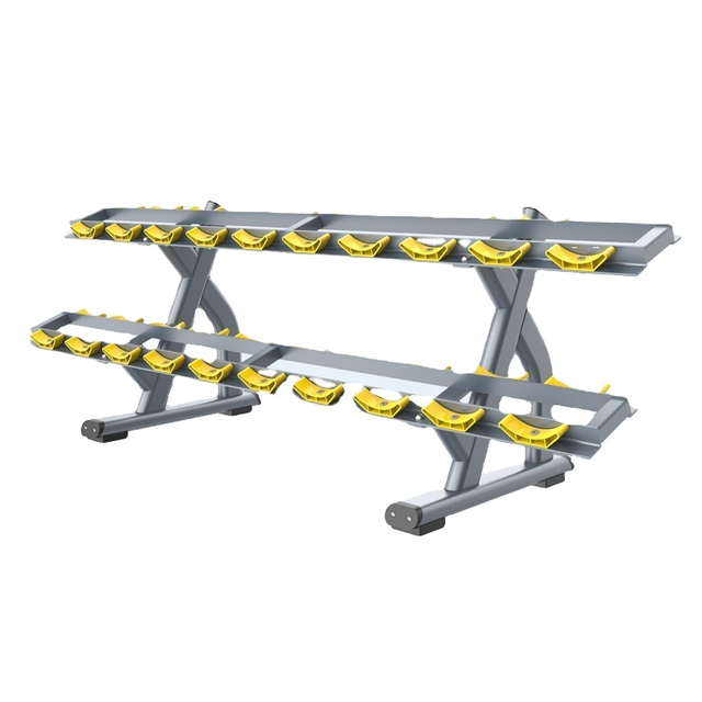 Suporte para halteres de 2 camadas MND FH49 | Armazenamento comercial de halteres para academia