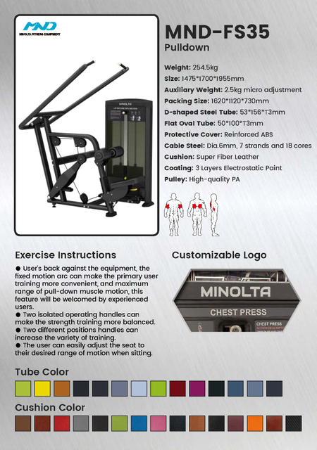 Máquina de pulldown lateral MND-FS35 | Desenvolvedor Wide Grip Lat | Construtor de largura traseira comercial