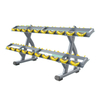 Suporte para halteres de camada dupla FF49 | Armazenamento comercial de halteres | Organização de equipamentos de ginástica