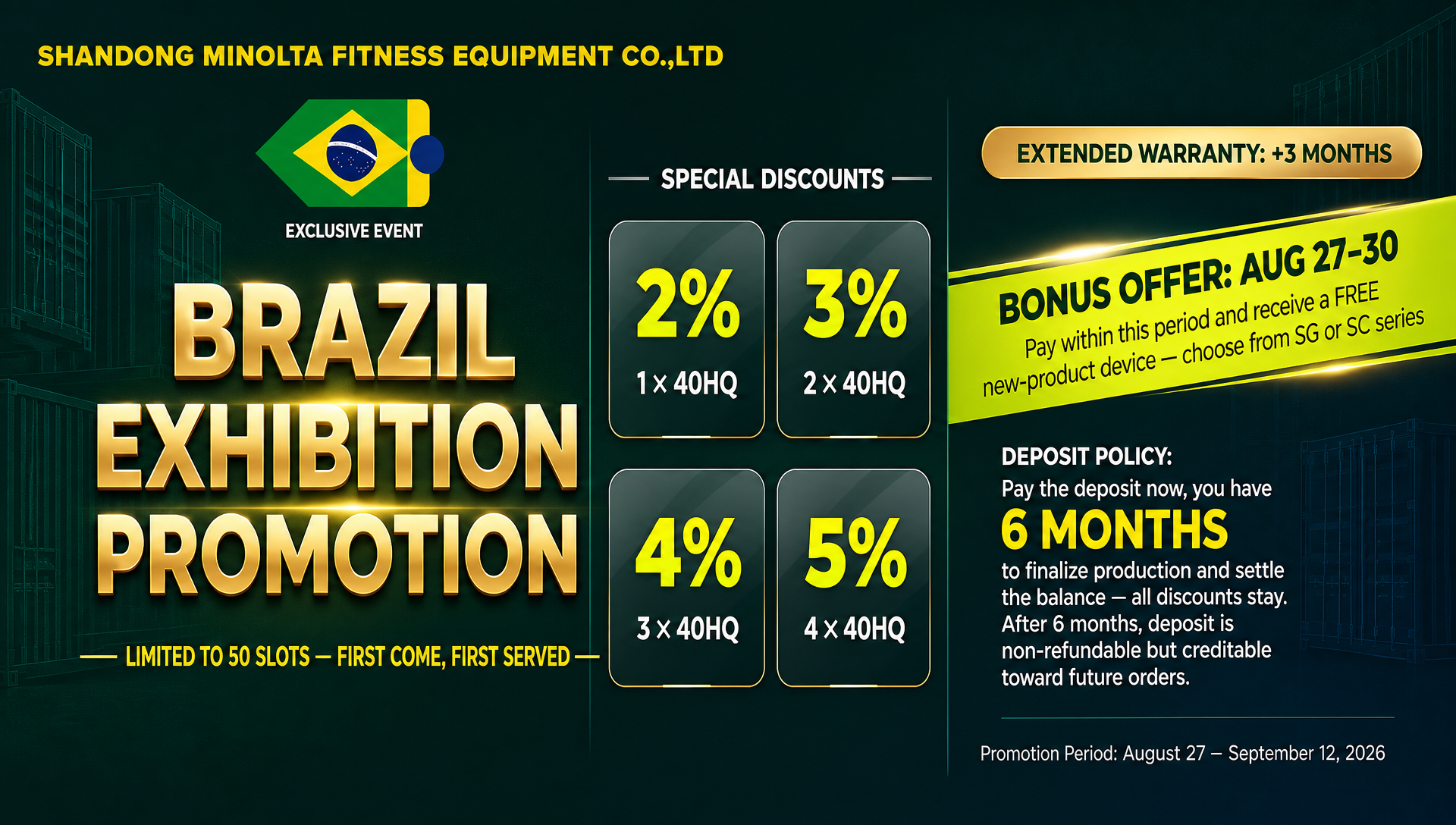 Até 5% de desconto + um novo dispositivo grátis: a promoção Brazil Expo da MND FITNESS já está no ar - apenas 50 slots disponíveis